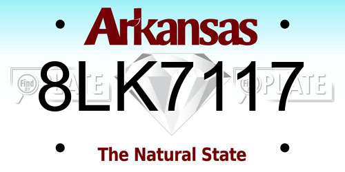 8LK7117 Arkansas License Plate