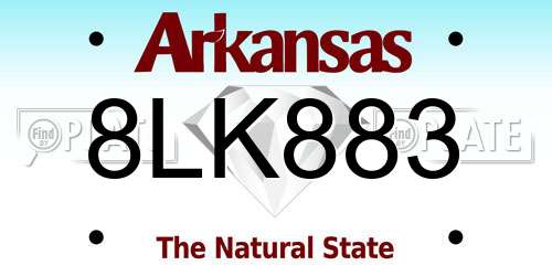 8LK883 Arkansas License Plate