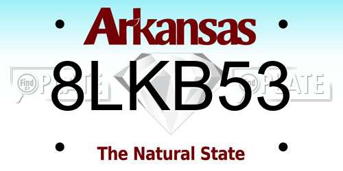 8LKB53 Arkansas License Plate