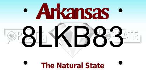 8LKB83 Arkansas License Plate