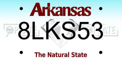 8LKS53 Arkansas License Plate