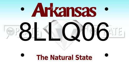 8LLQ06 Arkansas License Plate