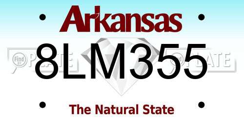 8LM355 Arkansas License Plate