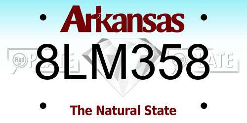 8LM358 Arkansas License Plate