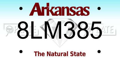 8LM385 Arkansas License Plate