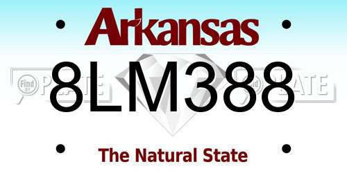 8LM388 Arkansas License Plate