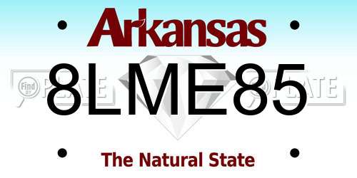 8LME85 Arkansas License Plate