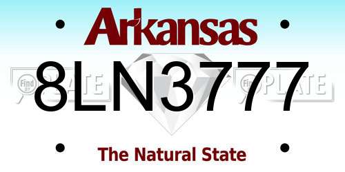 8LN3777 Arkansas License Plate