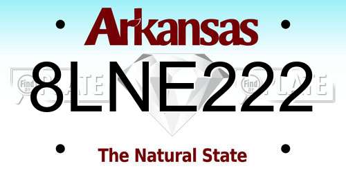 8LNE222 Arkansas License Plate