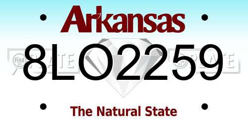 8LO2259 Arkansas License Plate