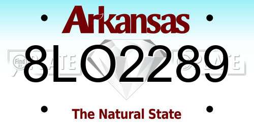 8LO2289 Arkansas License Plate