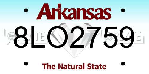 8LO2759 Arkansas License Plate