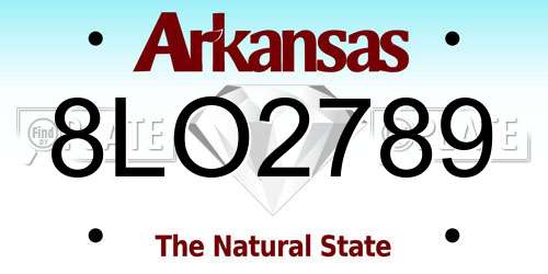 8LO2789 Arkansas License Plate