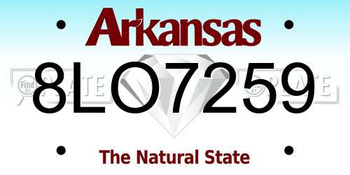 8LO7259 Arkansas License Plate