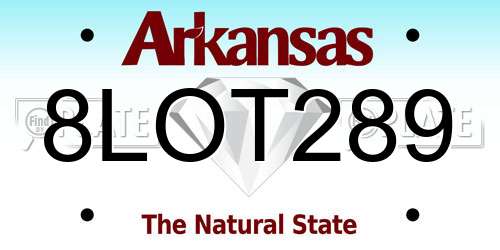 8LOT289 Arkansas License Plate