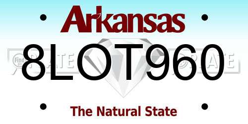 8LOT960 Arkansas License Plate