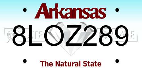 8LOZ289 Arkansas License Plate