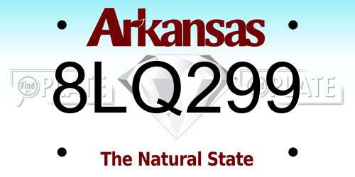 8LQ299 Arkansas License Plate