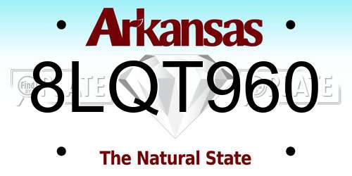 8LQT960 Arkansas License Plate