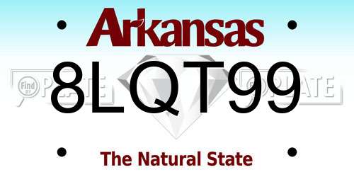 8LQT99 Arkansas License Plate
