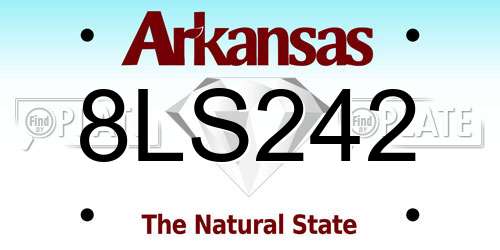 8LS242 Arkansas License Plate
