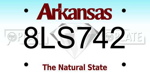 8LS742 Arkansas License Plate