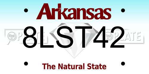 8LST42 Arkansas License Plate