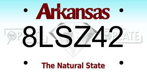 8LSZ42 Arkansas License Plate