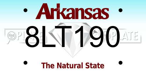 8LT190 Arkansas License Plate