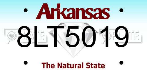 8LT5019 Arkansas License Plate