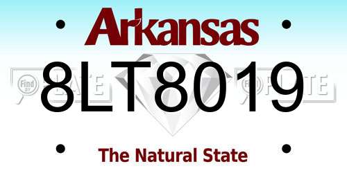 8LT8019 Arkansas License Plate