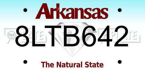 8LTB642 Arkansas License Plate
