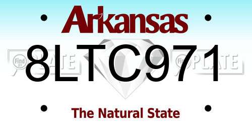 8LTC971 Arkansas License Plate