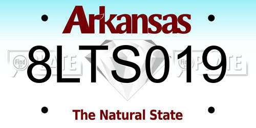 8LTS019 Arkansas License Plate