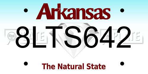 8LTS642 Arkansas License Plate