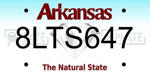 8LTS647 Arkansas License Plate