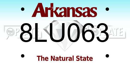 8LU063 Arkansas License Plate