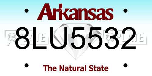 8LU5532 Arkansas License Plate