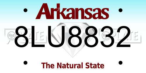 8LU8832 Arkansas License Plate