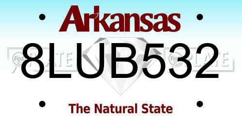 8LUB532 Arkansas License Plate