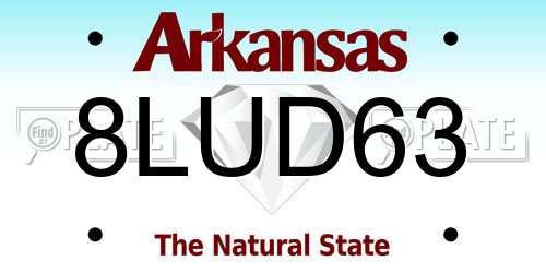 8LUD63 Arkansas License Plate