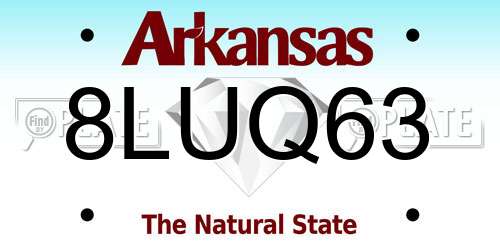 8LUQ63 Arkansas License Plate