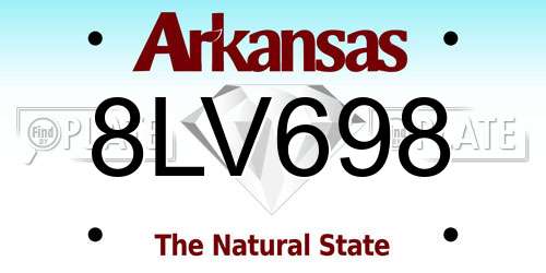 8LV698 Arkansas License Plate