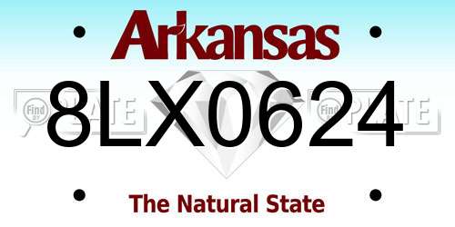 8LX0624 Arkansas License Plate