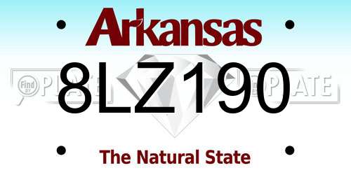 8LZ190 Arkansas License Plate