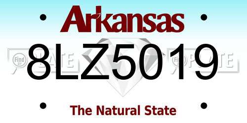 8LZ5019 Arkansas License Plate