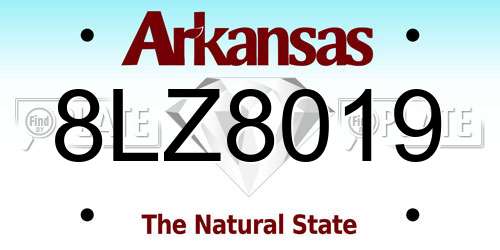 8LZ8019 Arkansas License Plate