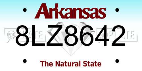 8LZ8642 Arkansas License Plate