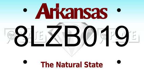 8LZB019 Arkansas License Plate