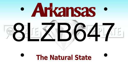 8LZB647 Arkansas License Plate